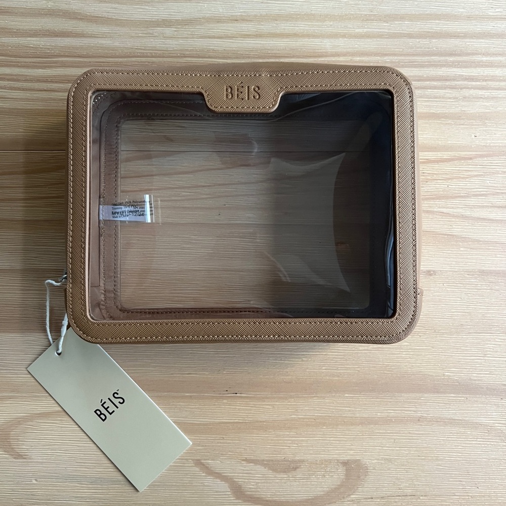 BÉIS Camel Clear Travel Pouch